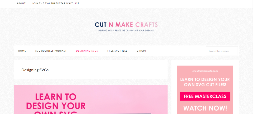 cut n make crafts designing SVGs