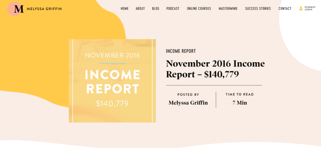 melyssa griffin blog november 2016 income report