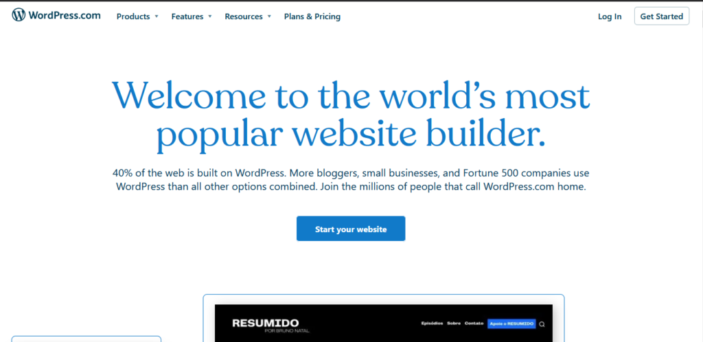 wordpress.com create a free website or a blog