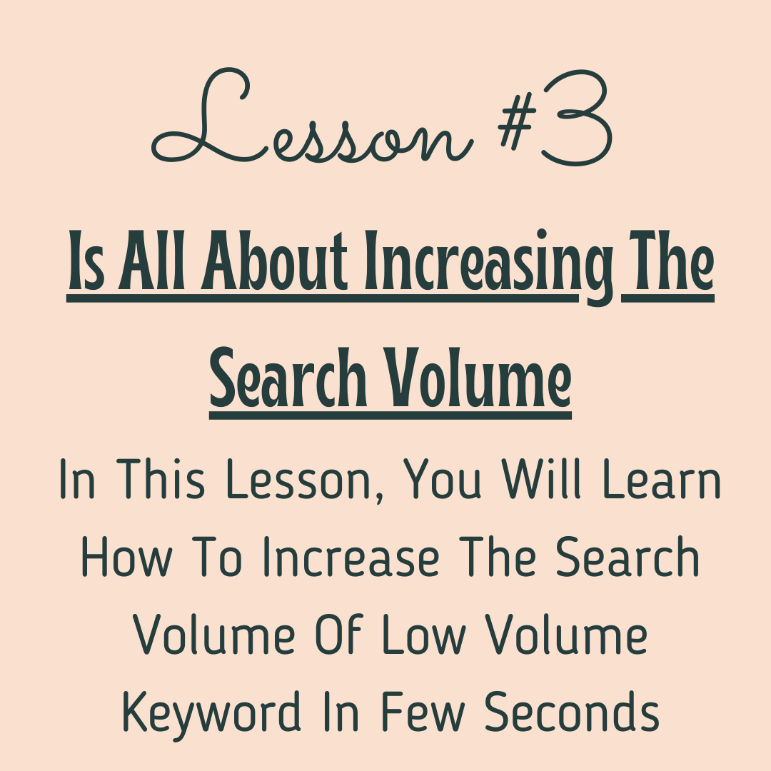 lesson 3 keyword research course