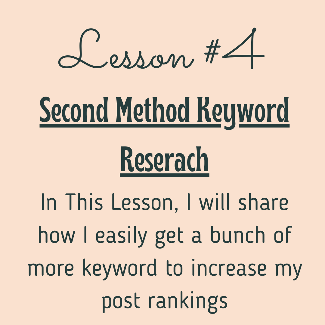 lesson 4 keyword research course