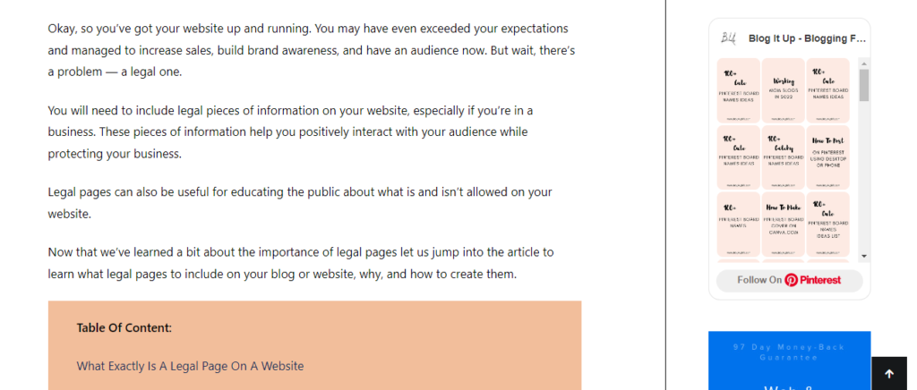 seven must have legal pages for blog or website
