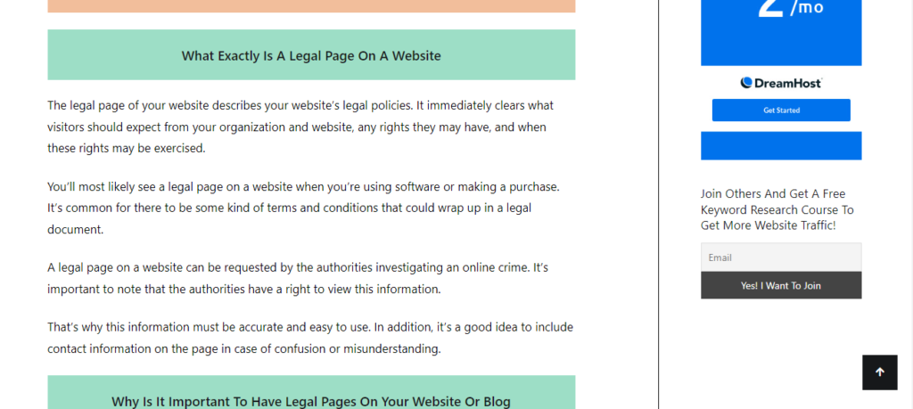 seven must have legal pages for blog or website 2