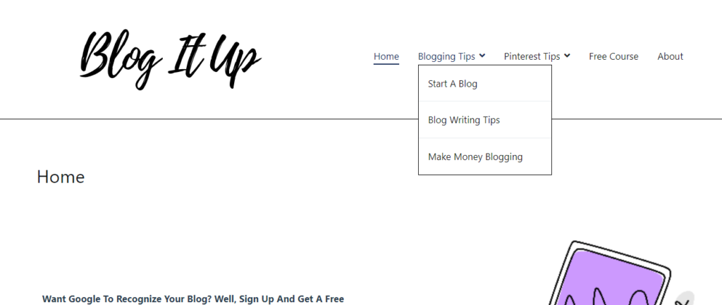blogituplife home page categories example