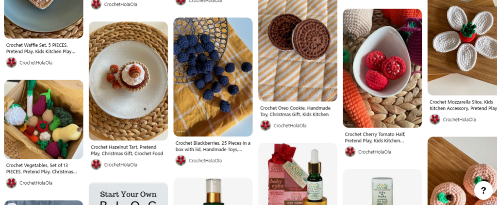 Pinterest product/services board