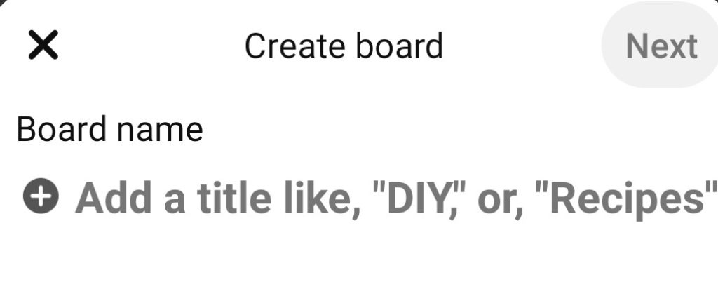 make a board on Pinterest app step 5