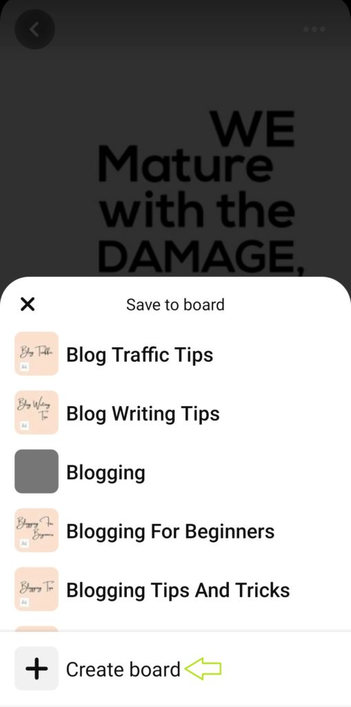method 2 make a board on Pinterest app step 4