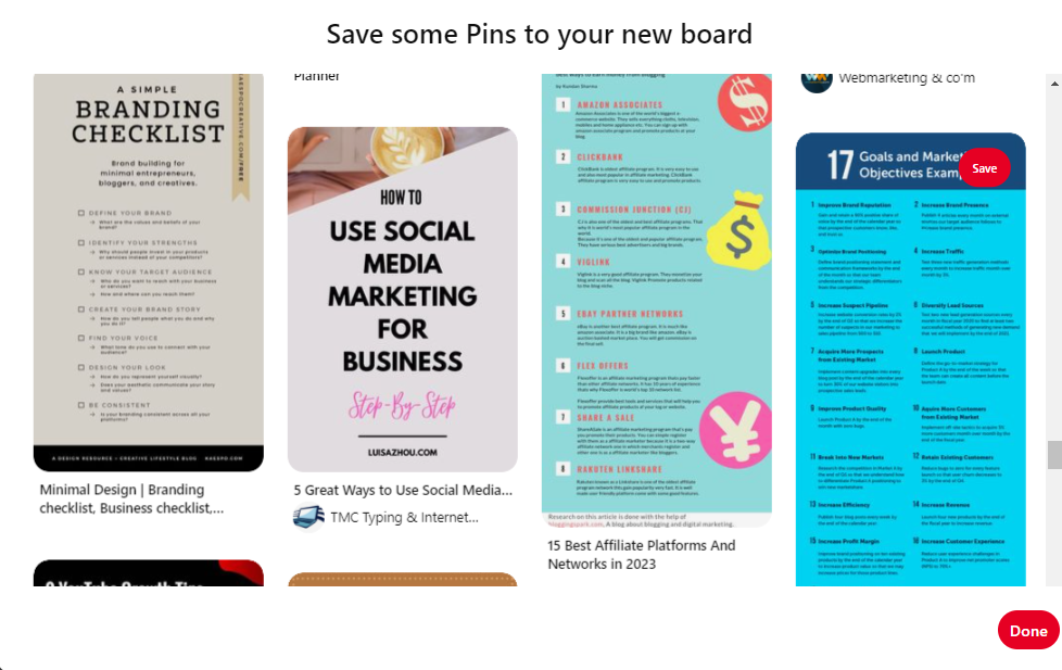 step 4 creating a board on Pinterest