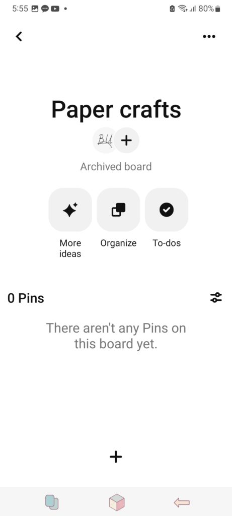 tap edit to archive the board