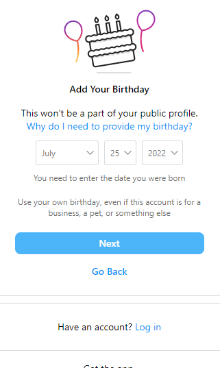 Add your birthday