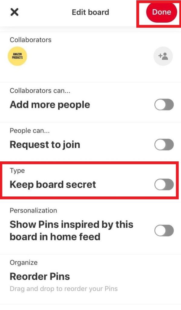 Make A Pinterest Board Private On iPhone 3
