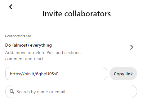 Collaborate with other users on Pinterest step 2