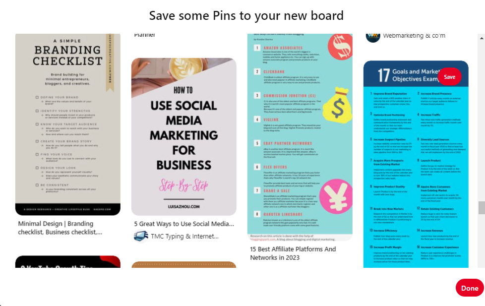 create a board on Pinterest