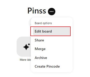 create a secret board on Pinterest step 2