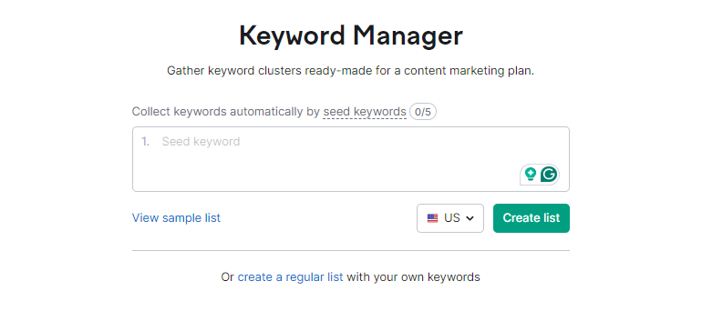 Keyword manager