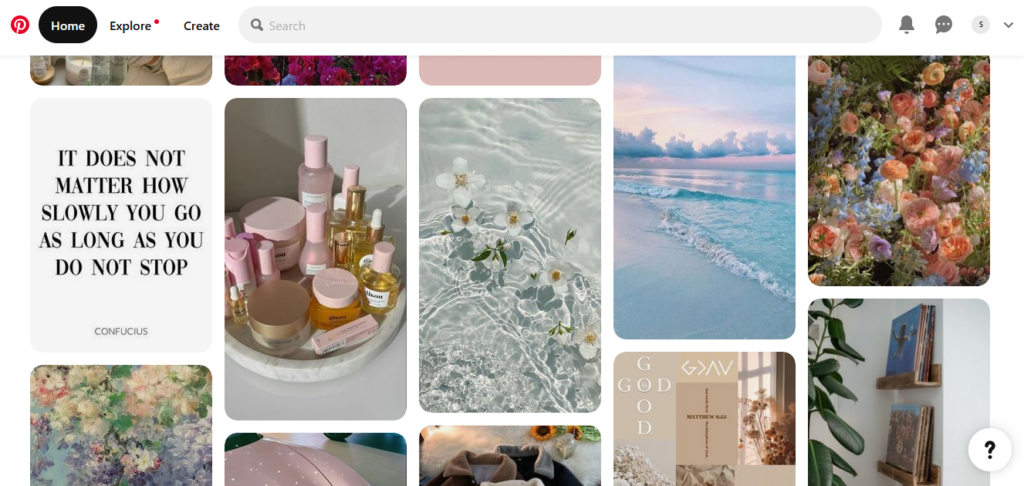 Pinterest home feed