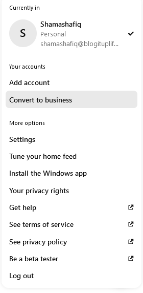 convert to business account