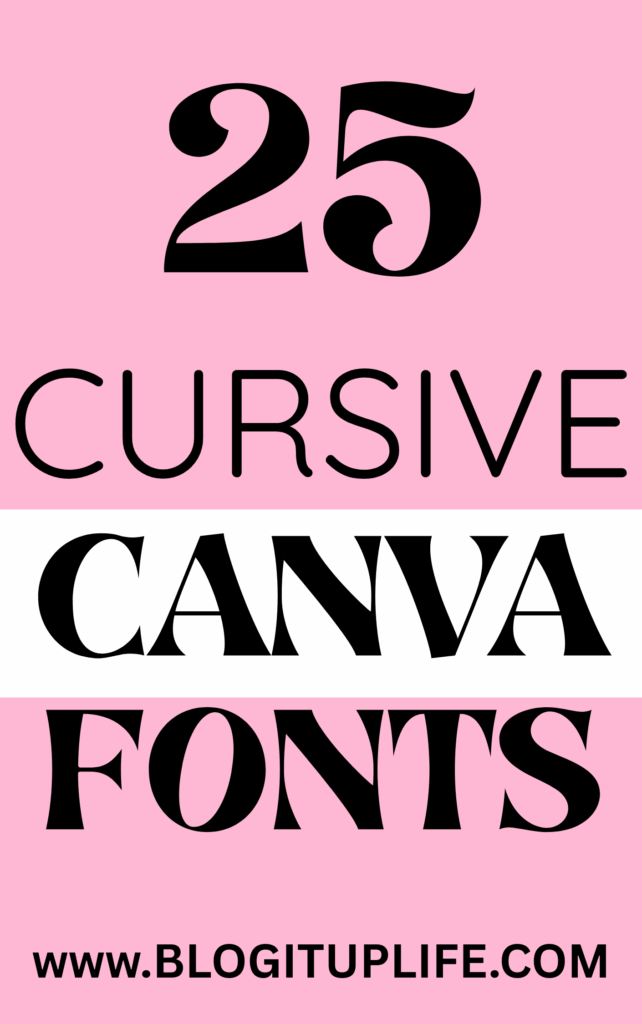 Cursive Canva Fonts