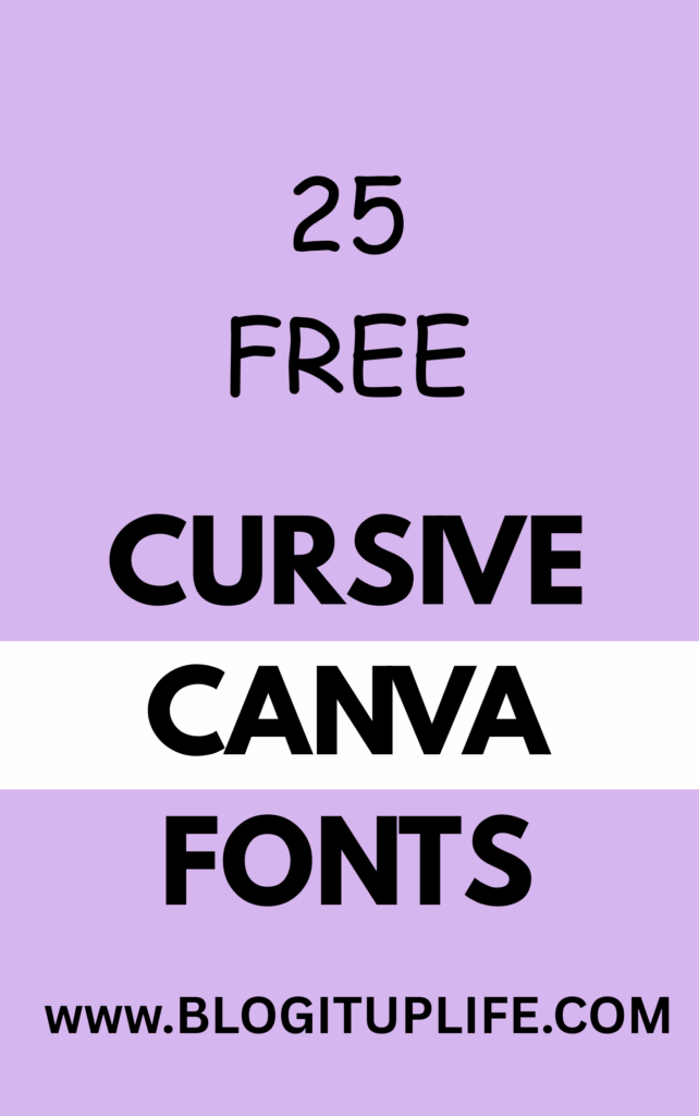 Free Cursive canva fonts