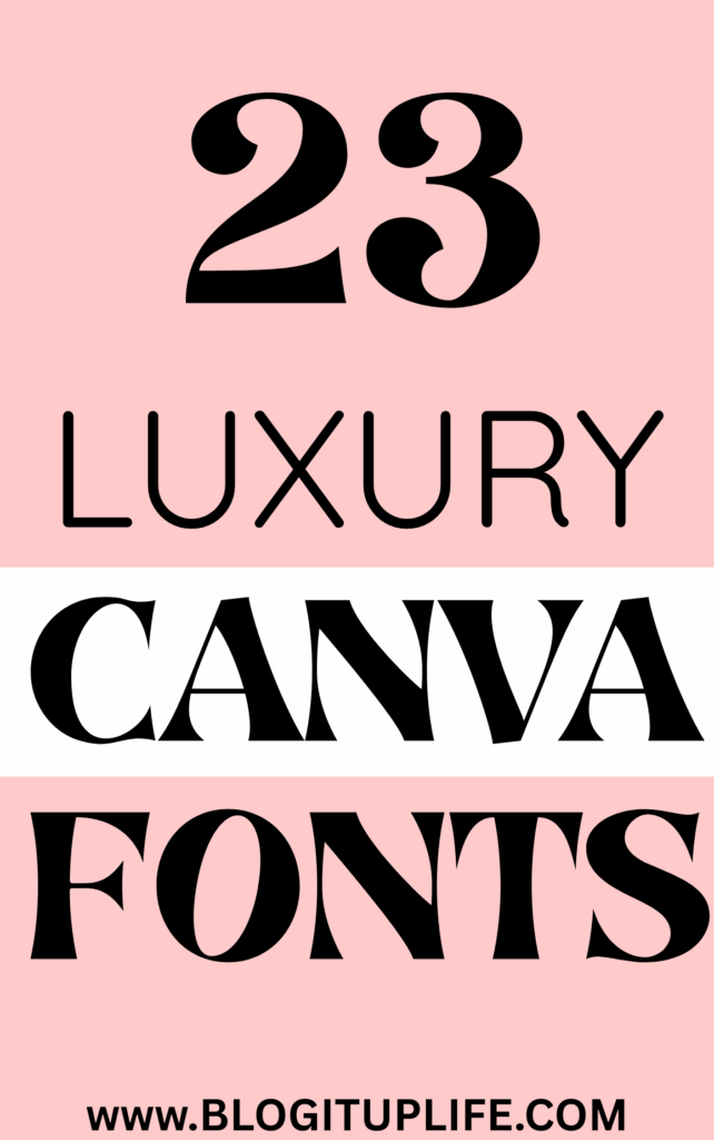 luxury canva fonts