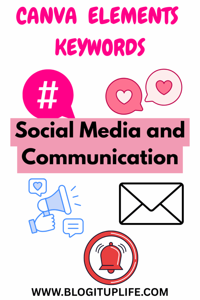 Canva Elements Keywords Social Media and Communication