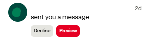 decline messages on Pinterest