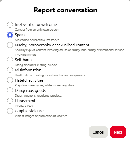 report conversation