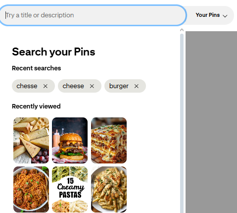 search your pins