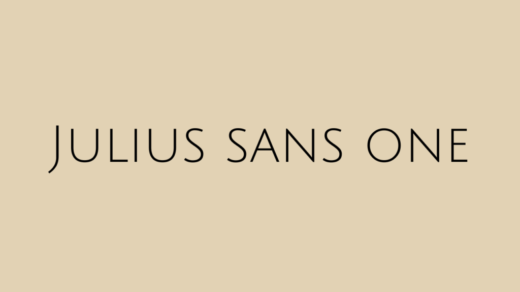  Julius Sans One